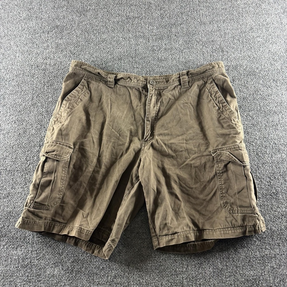 Columbia Cargo Shorts Mens 38 Brown Canvas Omni-Shade 10 Inseam Pockets‎ Outdoor
